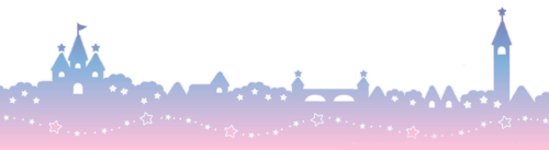 [Image ID: A banner showing the silhouette of a city. The silhouette is a blue to pink gradient. There are stars overlaid across the bottom.]